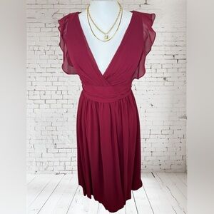 Elegant Burgundy Evening Gown